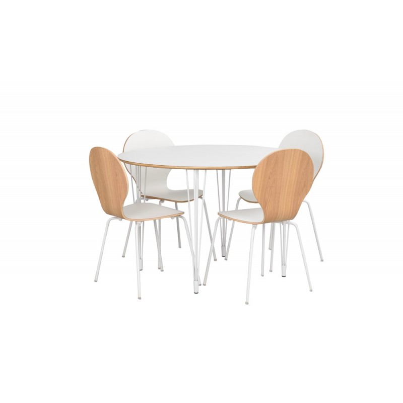 RO Fusio Dining Table Round 4 White Metal